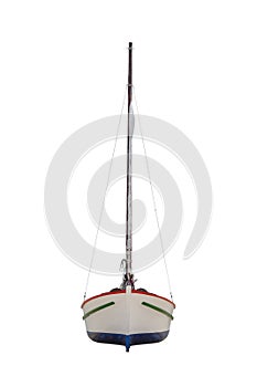 Fishing sailboat isolated on white background