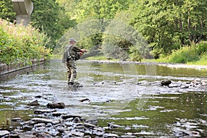 Fishing scene, trout fishing