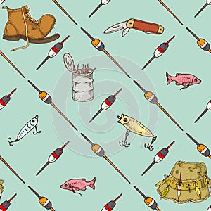 Fishing Seamless Pattern