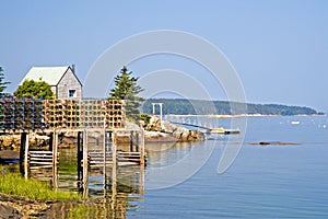 Fishing shack and pier