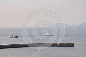 Fishing ship in the sea setonaikai