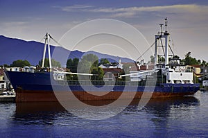 Fishing ship stationed in harbour
