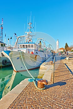 Fishing ships in the port of Rimini