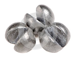 Fishing Sinkers on White Background