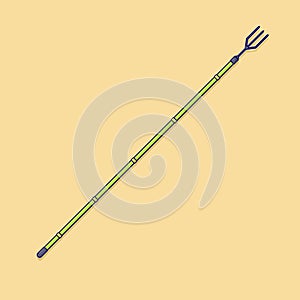 Fishing Spear Vector Icon Illustration. Fishing Equipment Vector. Flat Cartoon Style Suitable for Web Landing Page, Banner, Flyer