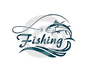 Fishing sport emblem