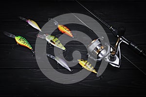 Fishing sport rods and reels photo