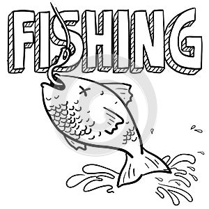 Fishing sports sketch