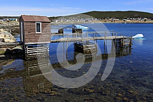 Fishing stage in spring time