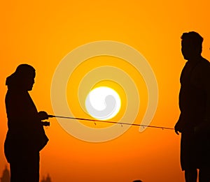 Fishing sunset