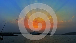 Fishing sunset photo