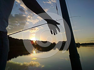 Fishing sunset