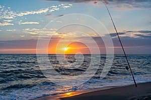 fishing at sunset in Tuscany, italy