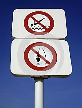 Fishing and swimming forbidden