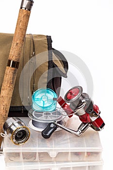Fishing tackles and lure in box