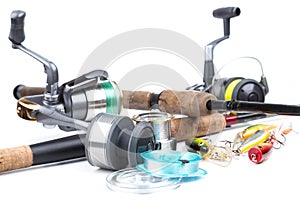 Fishing tackles - rod, reel, line and lures