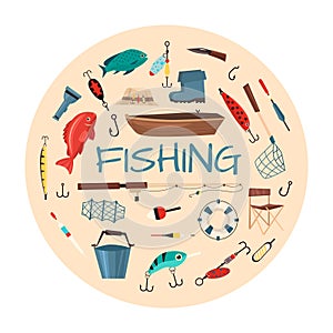 Fishing tools illustration