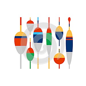 Fishing tools on a white background