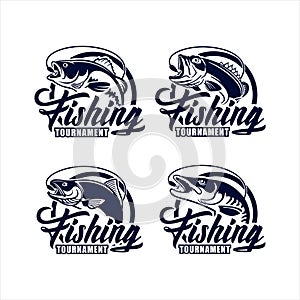 Fishing Tournament vector design logo collection