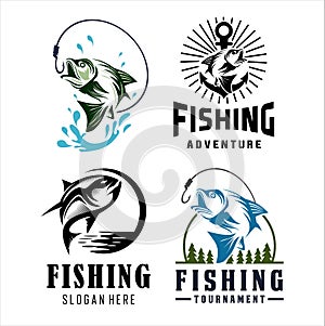 Fishing Tournament vector design logo collection