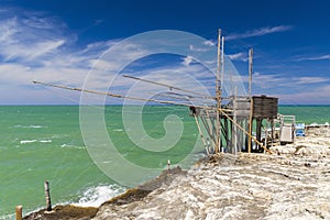 fishing towers near Vieste, NP Gargano, Foggia, Italy