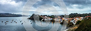 Fishing Town of Redes by Night in Ares Estuary La CoruÃÂ±a Galicia photo