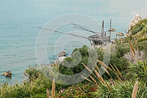 Fishing trabucco on the coast