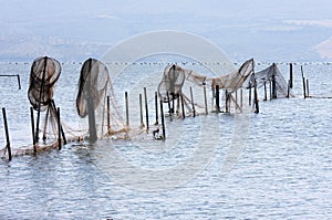 Fishing traps in Lago di Varano, Italy