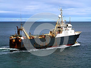 Fishing Trawler Underway at Sea