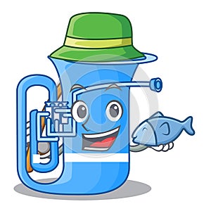 Fishing tuba in the shape funny cartoon