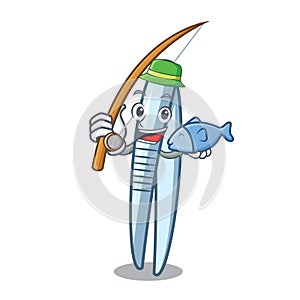 Fishing tweezers mascot cartoon style