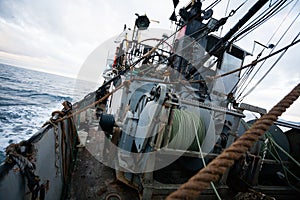 Fishing vessel goes to the fishing area