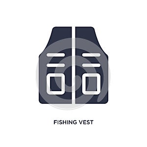 fishing vest icon on white background. Simple element illustration from camping concept