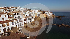 Fishing Village Aerial Shoot at Sunset