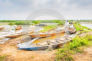 Fishing village along the coastline of Vietnam
