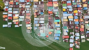 Fishing village in the city of Sandakan. Borneo, Malaysia.