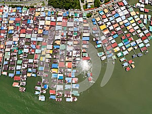 Fishing village in the city of Sandakan. Borneo, Malaysia.