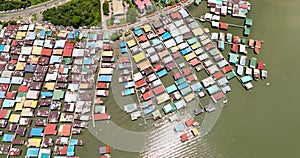 Fishing village in the city of Sandakan. Borneo, Malaysia.