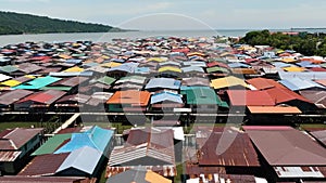 Fishing village in the city of Sandakan. Borneo, Malaysia.