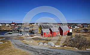 Fishing Village on Clear Day