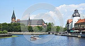 Fishing Village - ethnographic center and Cathedral. Kaliningrad, Russia