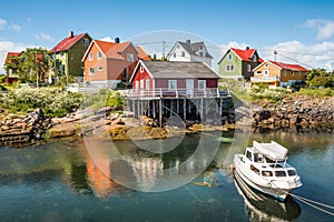 Fishing village Henningsvaer in Lofoten islands, Norway photo