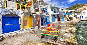 fishing village Klima, Milos island photo