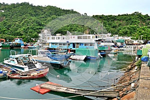 Typhoon Shelter at Fishing Village of Lei Yue Mun