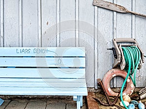 Fishing village, Liars bench photo