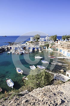 Fishing village Mandrakia on the island of Milos, Cyclades, Greece