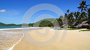 Fishing village at Nacpan Beach. El Nido