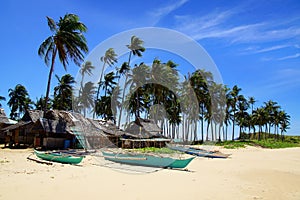 Fishing village at Nacpan Beach. El Nido