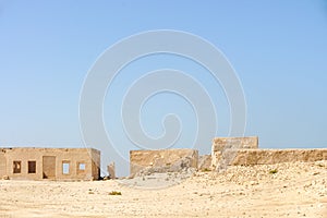 Fishing village ruins in desert Qatar