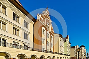 Fishing village - stylization German architecture 19th century. Kaliningrad (until 1946 Koenigsberg). Russia